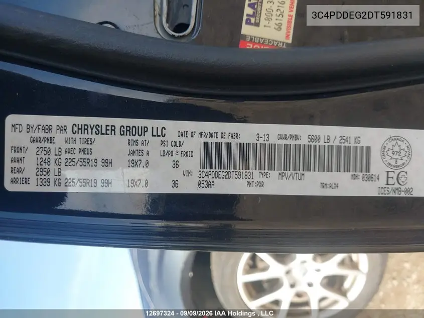 2013 DODGE JOURNEY VIN 3C4PDDEG2DT591831 — фото 18
