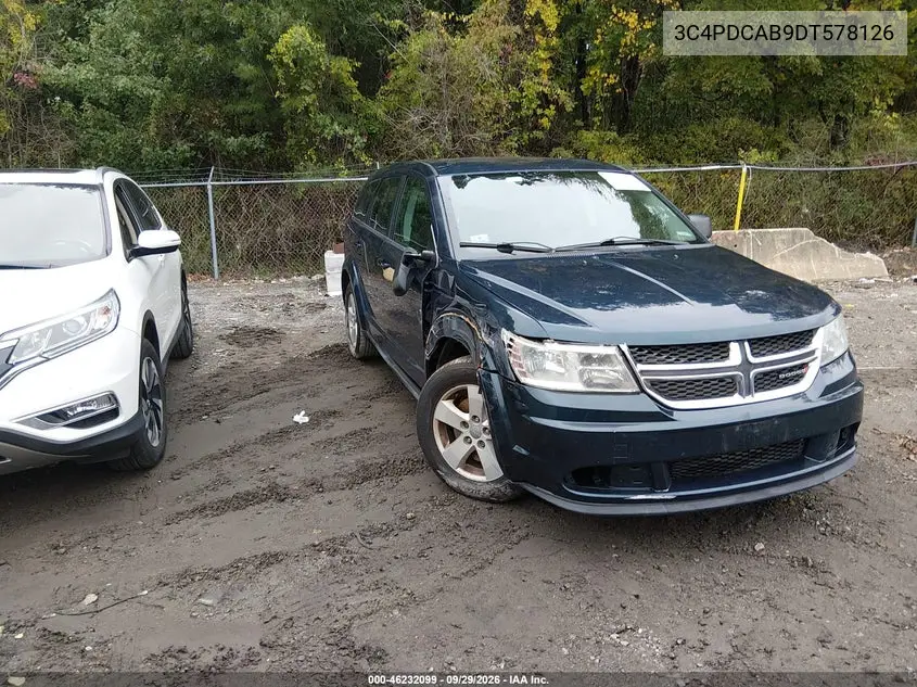 DODGE JOURNEY 2013, VIN 3C4PDCAB9DT578126