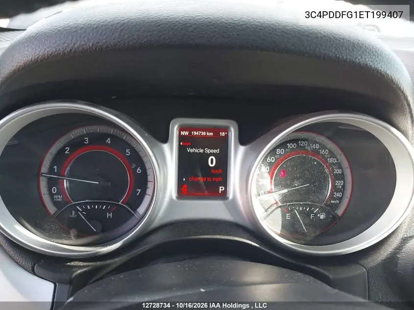 2014 DODGE JOURNEY VIN 3C4PDDFG1ET199407 — фото 7