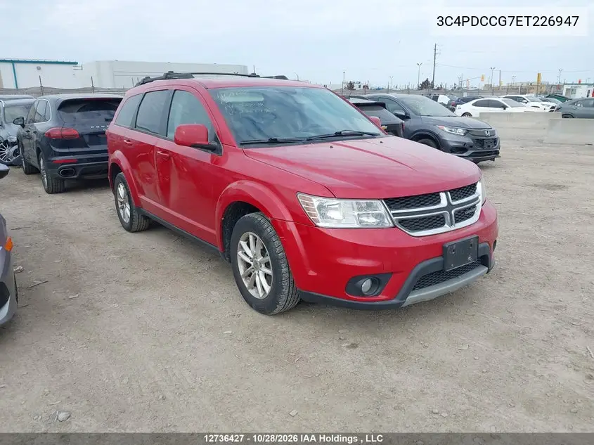 DODGE JOURNEY 2014, VIN 3C4PDCCG7ET226947