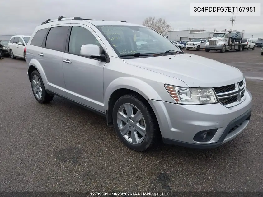 DODGE JOURNEY 2014, VIN 3C4PDDFG7ET167951