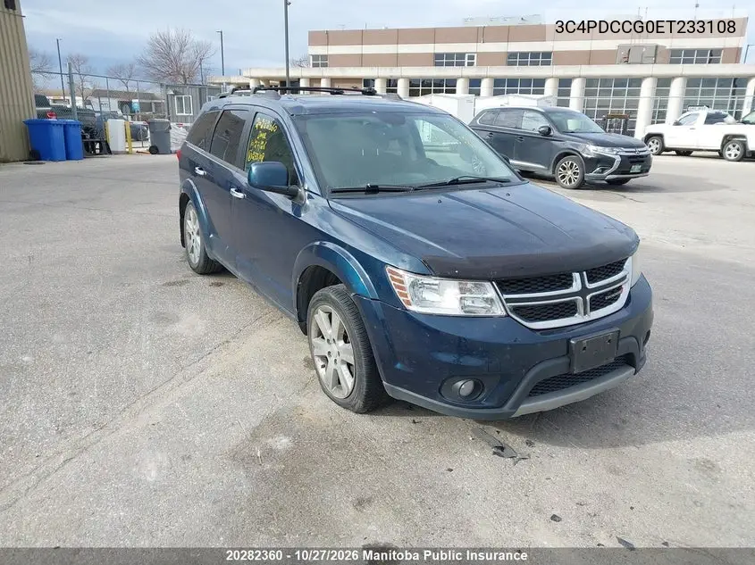 DODGE JOURNEY 2014, VIN 3C4PDCCG0ET233108