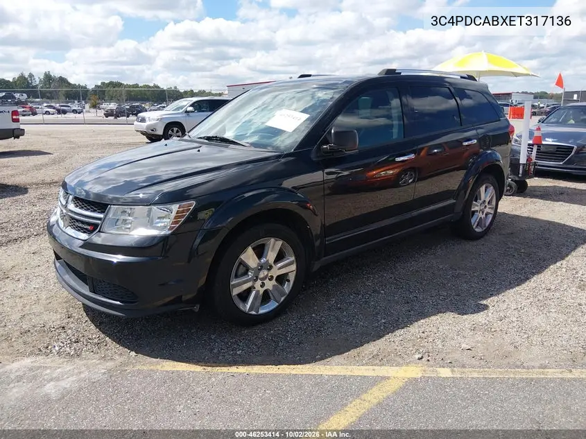 2014 DODGE JOURNEY VIN 3C4PDCABXET317136 — фото 2
