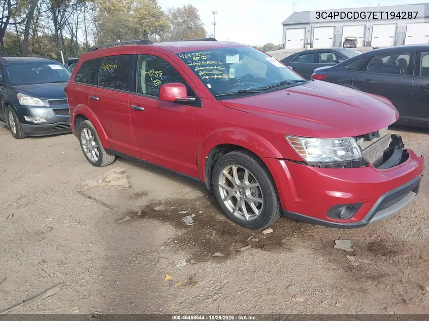 DODGE JOURNEY 2014, VIN 3C4PDCDG7ET194287