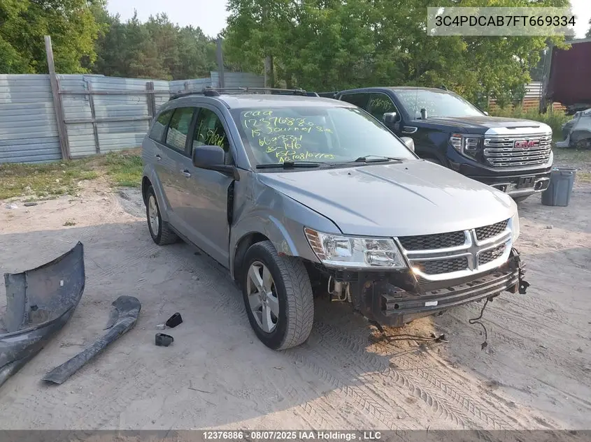 DODGE JOURNEY 2015, VIN 3C4PDCAB7FT669334