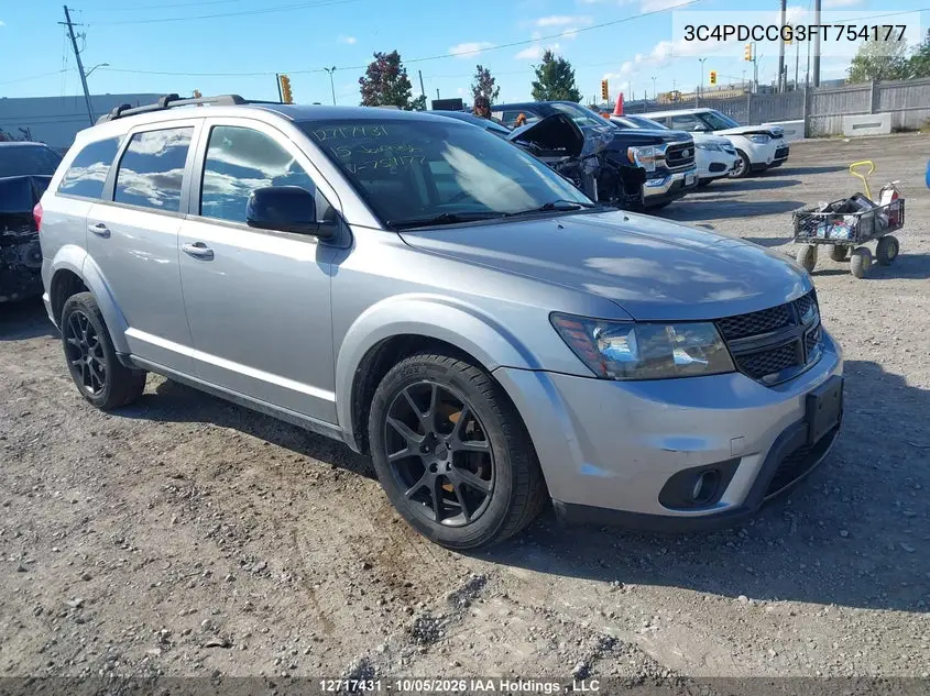 DODGE JOURNEY 2015, VIN 3C4PDCCG3FT754177