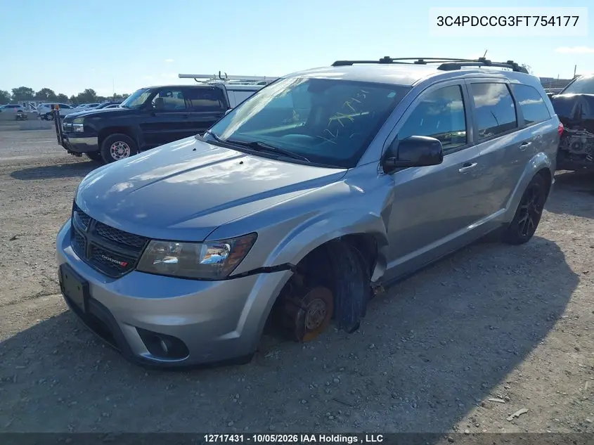 2015 DODGE JOURNEY VIN 3C4PDCCG3FT754177 — фото 2