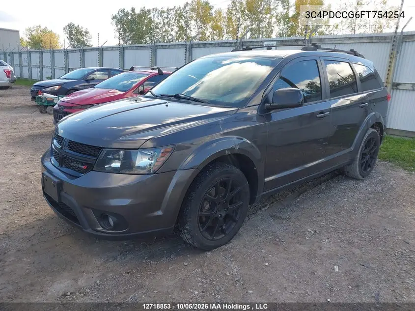 2015 DODGE JOURNEY VIN 3C4PDCCG6FT754254 — фото 2