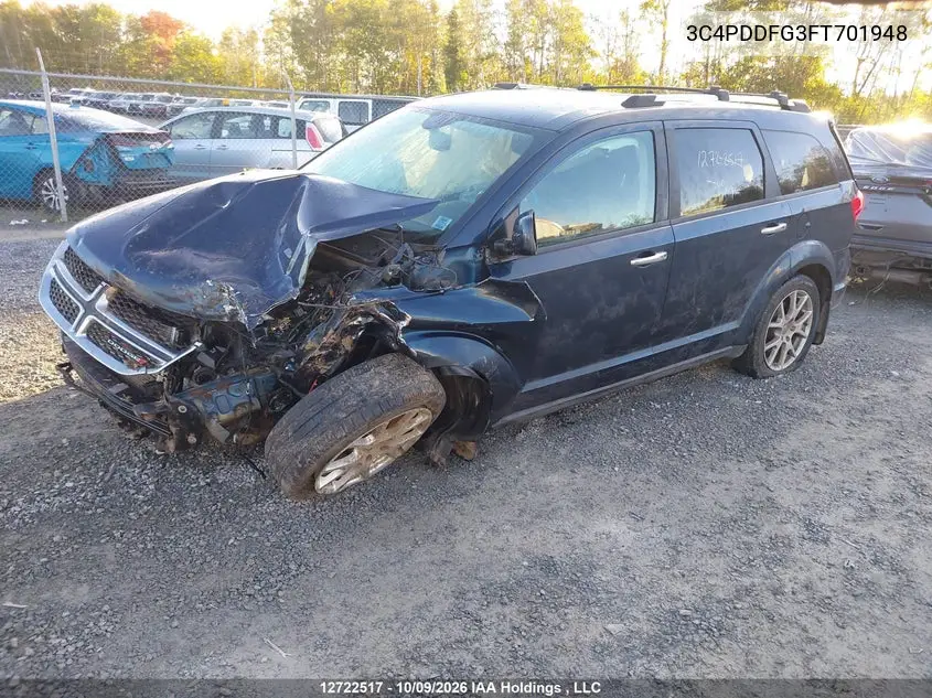 2015 DODGE JOURNEY VIN 3C4PDDFG3FT701948 — фото 2