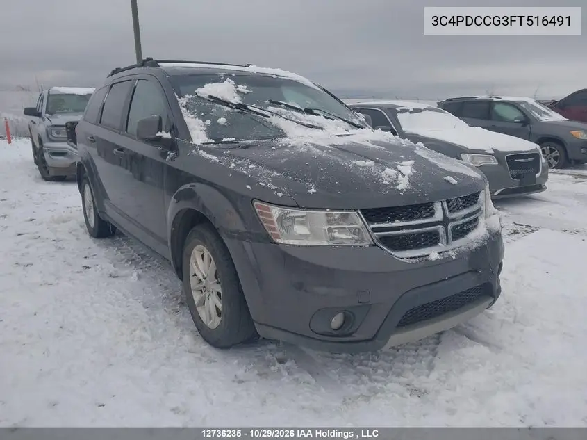 DODGE JOURNEY 2015, VIN 3C4PDCCG3FT516491