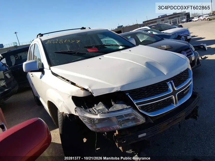 DODGE JOURNEY 2015, VIN 3C4PDCCGXFT602865