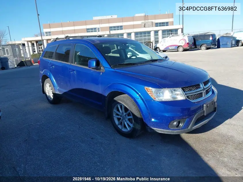 DODGE JOURNEY 2015, VIN 3C4PDCCG8FT636982