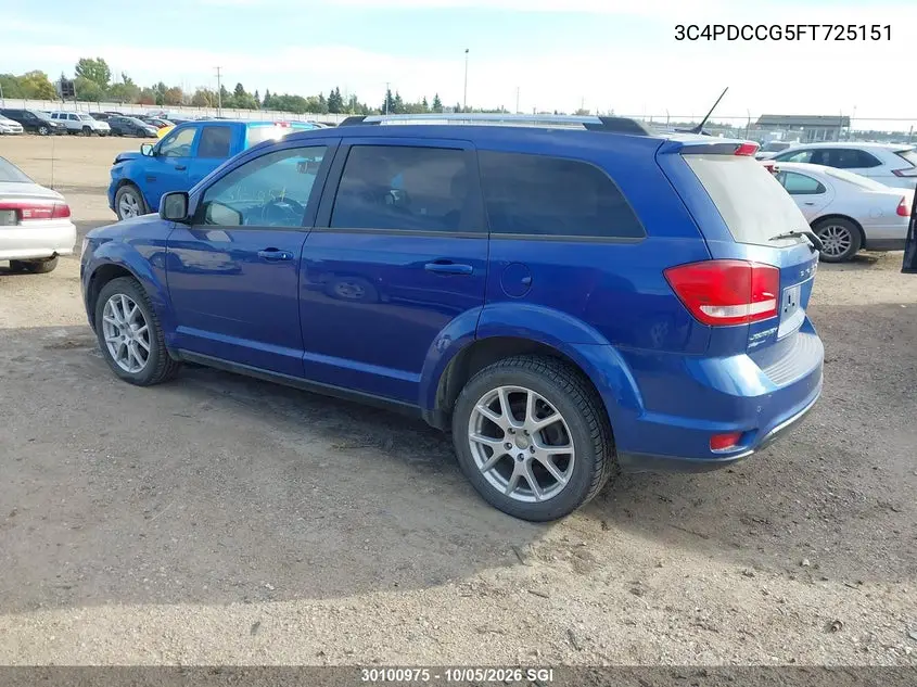 2015 DODGE JOURNEY VIN 3C4PDCCG5FT725151 — фото 3