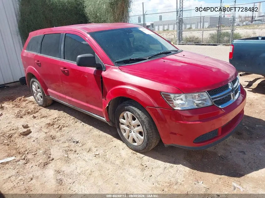 DODGE JOURNEY 2015, VIN 3C4PDCAB0FT728482