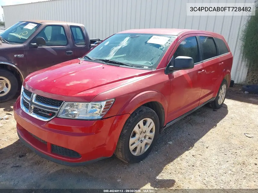 2015 DODGE JOURNEY VIN 3C4PDCAB0FT728482 — фото 2