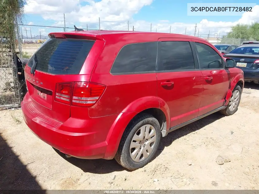 2015 DODGE JOURNEY VIN 3C4PDCAB0FT728482 — фото 4