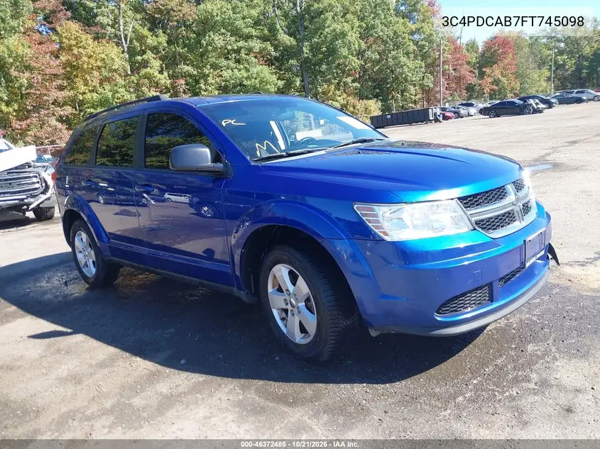 DODGE JOURNEY 2015, VIN 3C4PDCAB7FT745098