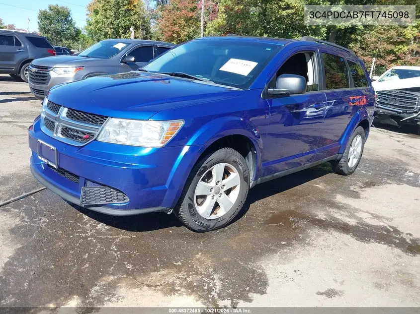 2015 DODGE JOURNEY VIN 3C4PDCAB7FT745098 — фото 2