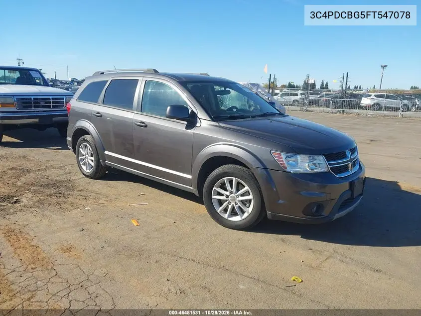 DODGE JOURNEY 2015, VIN 3C4PDCBG5FT547078
