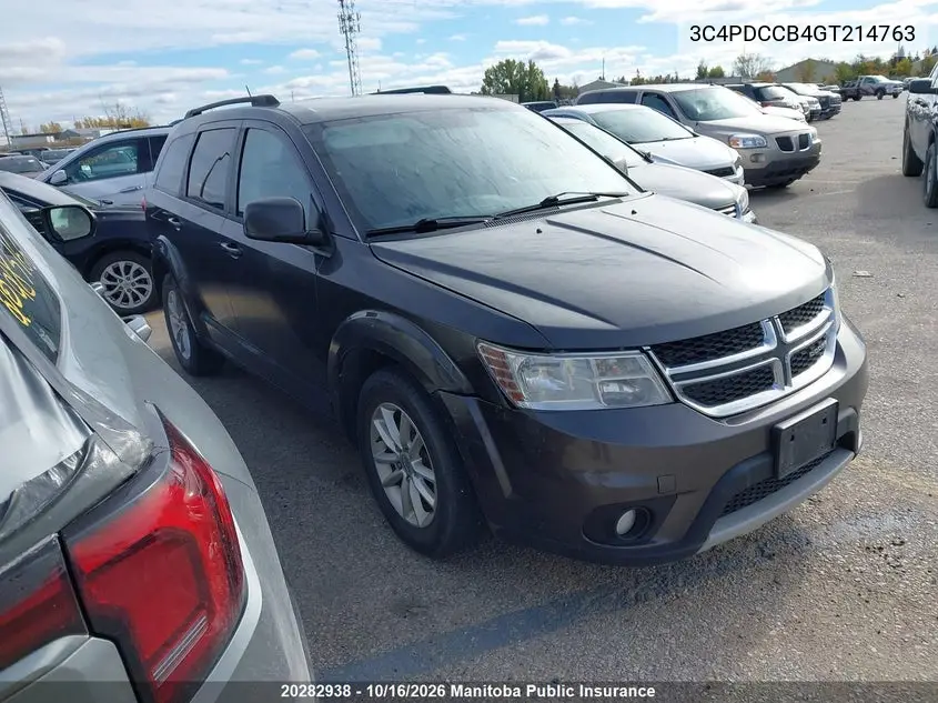 DODGE JOURNEY 2016, VIN 3C4PDCCB4GT214763