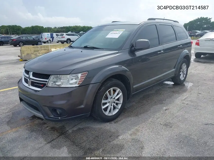2016 DODGE JOURNEY VIN 3C4PDCBG3GT214587 — фото 2
