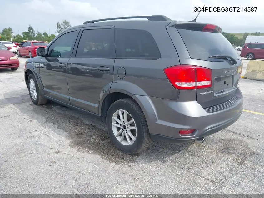 2016 DODGE JOURNEY VIN 3C4PDCBG3GT214587 — фото 3