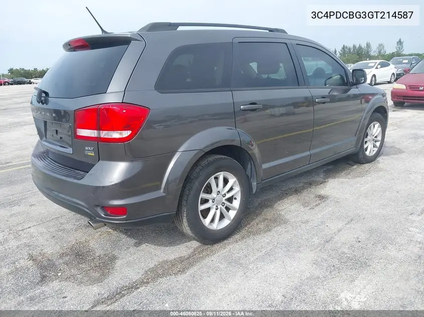 2016 DODGE JOURNEY VIN 3C4PDCBG3GT214587 — фото 4