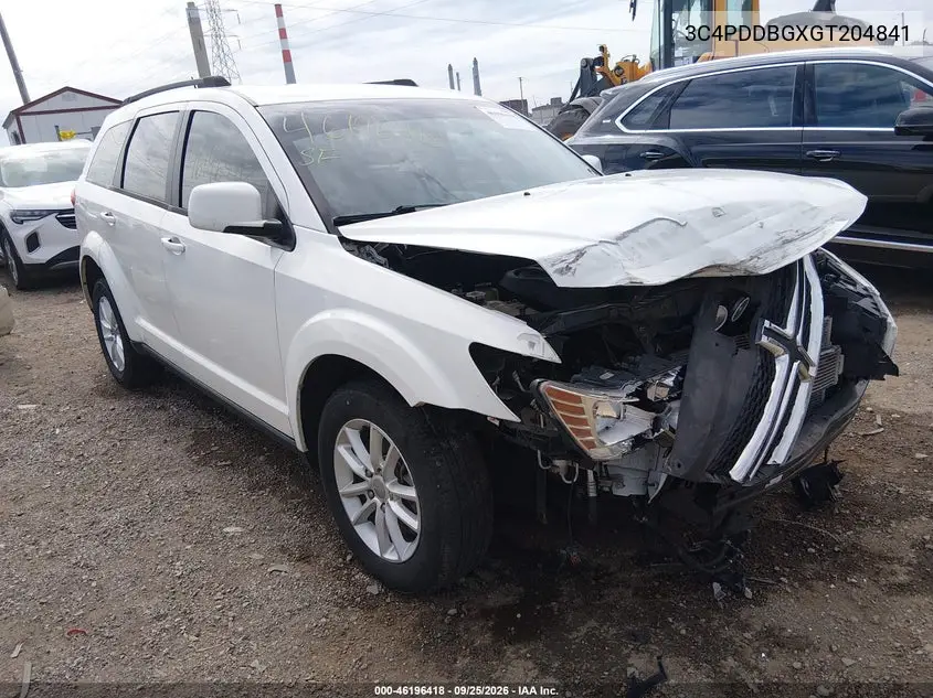 DODGE JOURNEY 2016, VIN 3C4PDDBGXGT204841