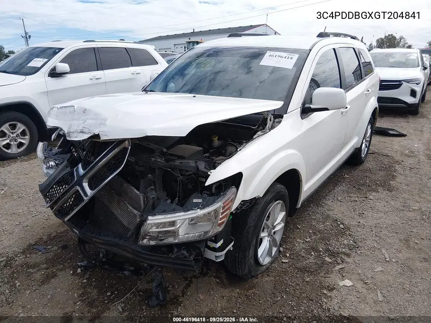2016 DODGE JOURNEY VIN 3C4PDDBGXGT204841 — фото 2