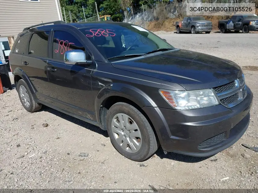 DODGE JOURNEY 2016, VIN 3C4PDCAB0GT105526