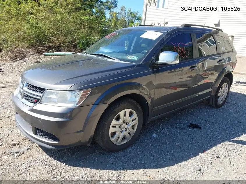 2016 DODGE JOURNEY VIN 3C4PDCAB0GT105526 — фото 2