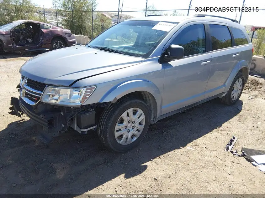 2016 DODGE JOURNEY VIN 3C4PDCAB9GT182315 — фото 2