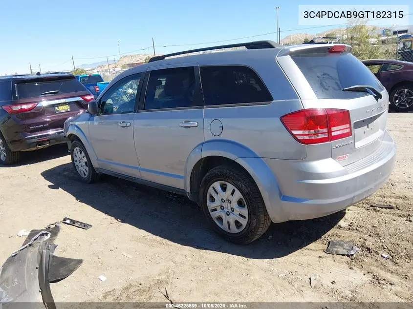 2016 DODGE JOURNEY VIN 3C4PDCAB9GT182315 — фото 3