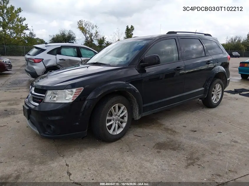 2016 DODGE JOURNEY VIN 3C4PDCBG3GT102212 — фото 2