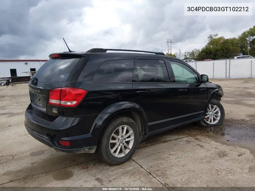 2016 DODGE JOURNEY VIN 3C4PDCBG3GT102212 — фото 4