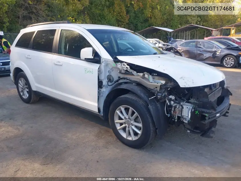 DODGE JOURNEY 2016, VIN 3C4PDCBG2GT174681