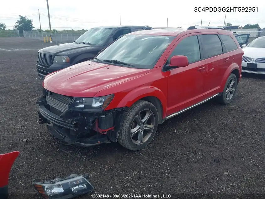 2017 DODGE JOURNEY VIN 3C4PDDGG2HT592951 — фото 2