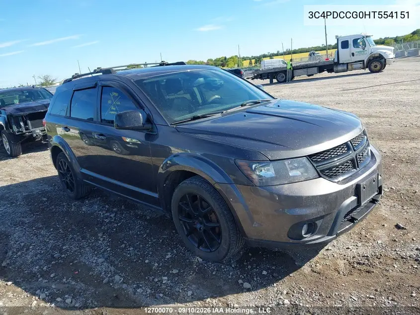 DODGE JOURNEY 2017, VIN 3C4PDCCG0HT554151