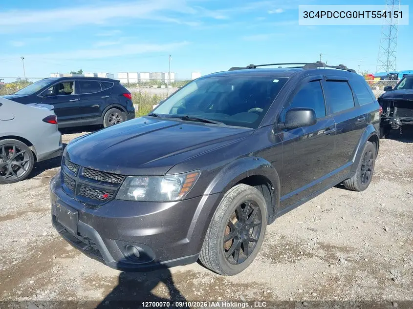 2017 DODGE JOURNEY VIN 3C4PDCCG0HT554151 — фото 2