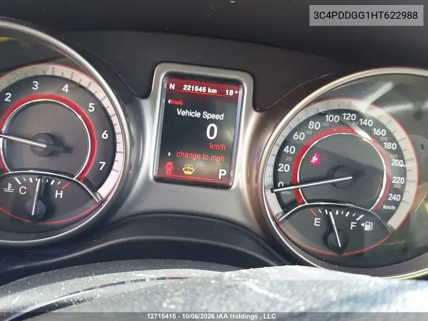 2017 DODGE JOURNEY VIN 3C4PDDGG1HT622988 — фото 7