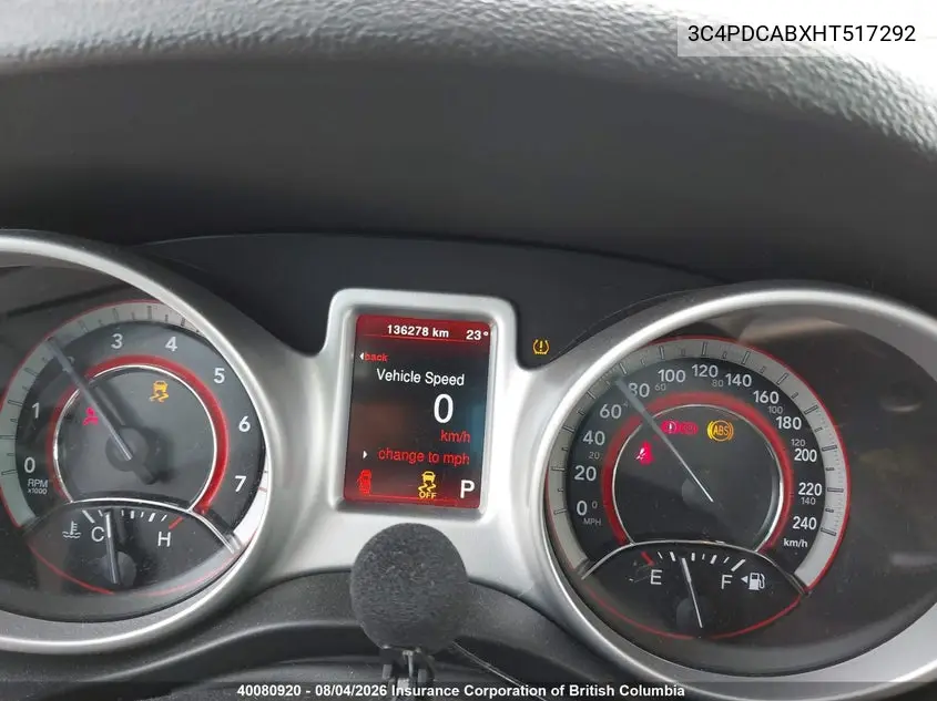 2017 DODGE JOURNEY VIN 3C4PDCABXHT517292 — фото 7