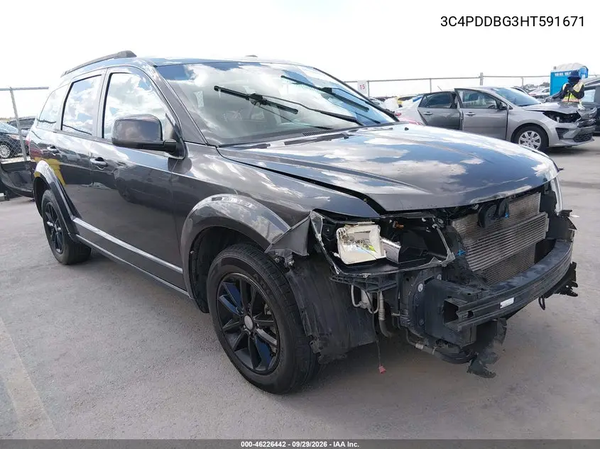 DODGE JOURNEY 2017, VIN 3C4PDDBG3HT591671
