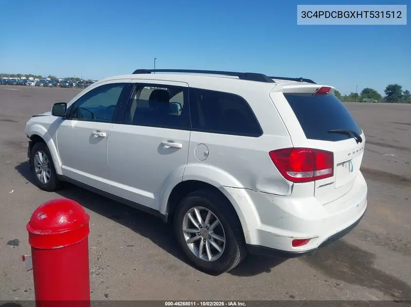 2017 DODGE JOURNEY VIN 3C4PDCBGXHT531512 — фото 3