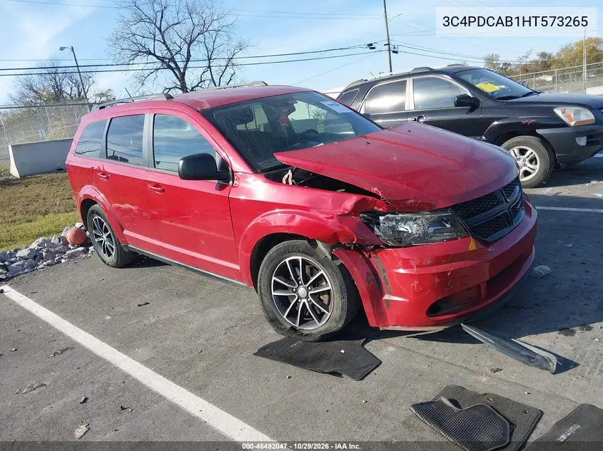 DODGE JOURNEY 2017, VIN 3C4PDCAB1HT573265