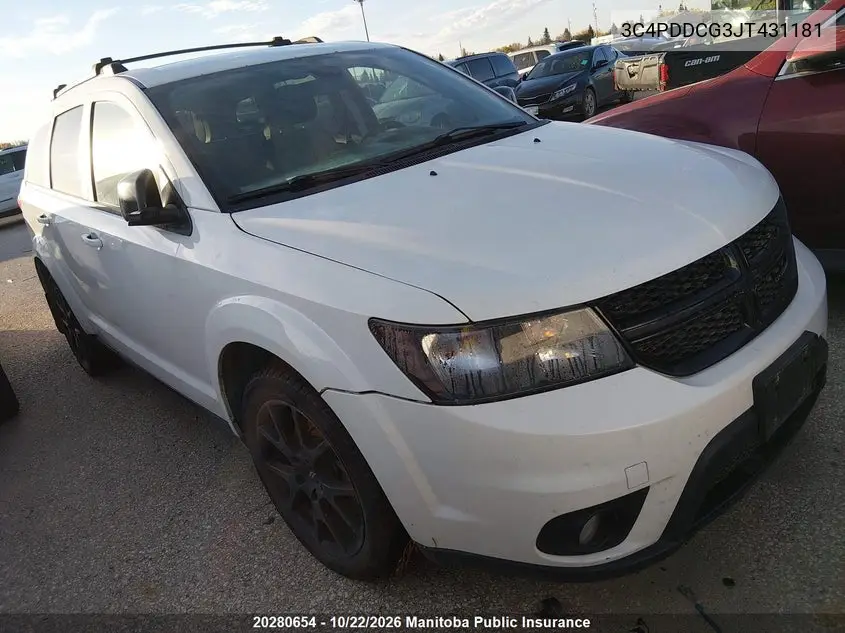 DODGE JOURNEY 2018, VIN 3C4PDDCG3JT431181