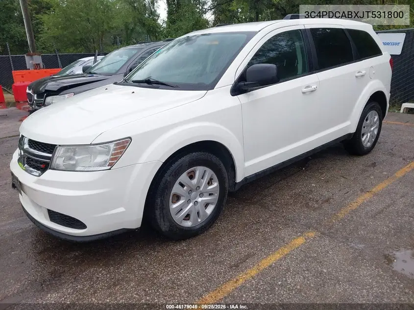 2018 DODGE JOURNEY VIN 3C4PDCABXJT531800 — фото 2