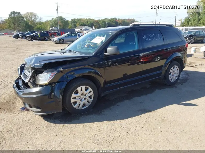 2018 DODGE JOURNEY VIN 3C4PDCAB1JT510270 — фото 2