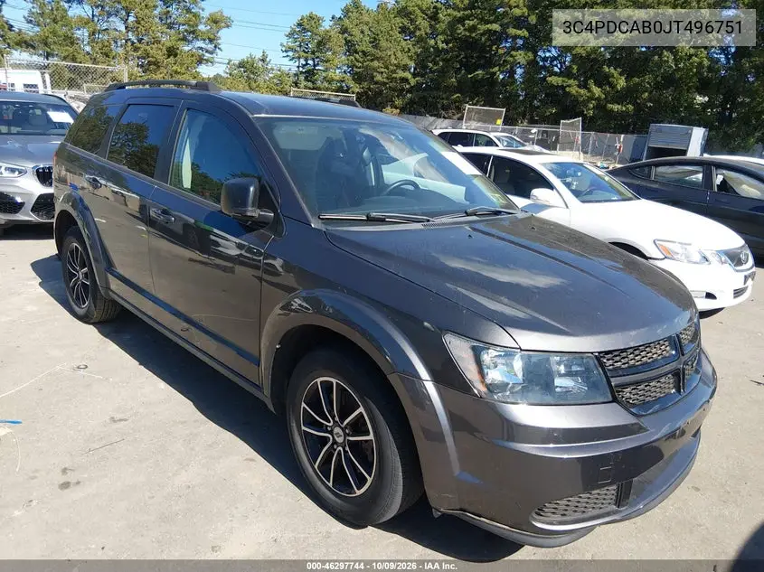 DODGE JOURNEY 2018, VIN 3C4PDCAB0JT496751