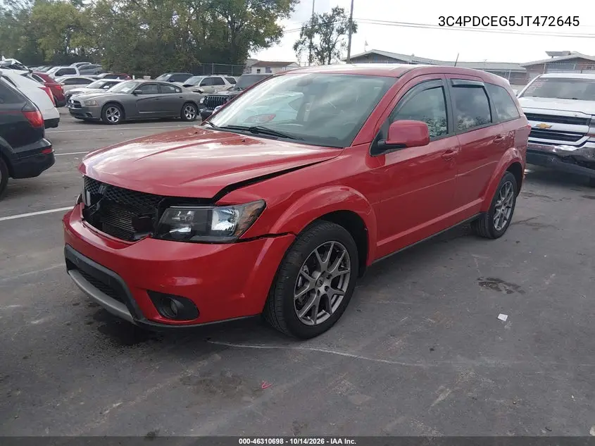 2018 DODGE JOURNEY VIN 3C4PDCEG5JT472645 — фото 2