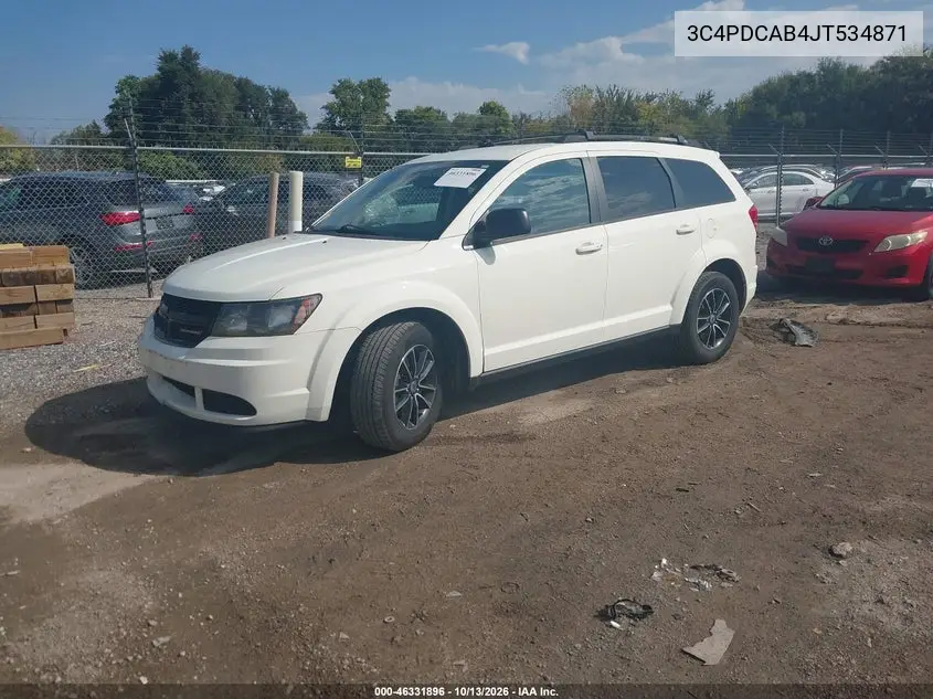 2018 DODGE JOURNEY VIN 3C4PDCAB4JT534871 — фото 2